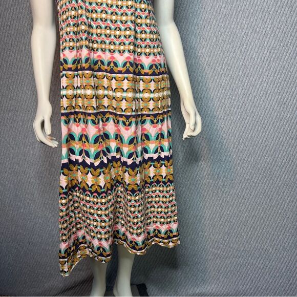 ANTONIO MELANI Multicolor Geometric Sleeveless Maxi Dress Size 8 Art Comfort - Picture 11 of 12